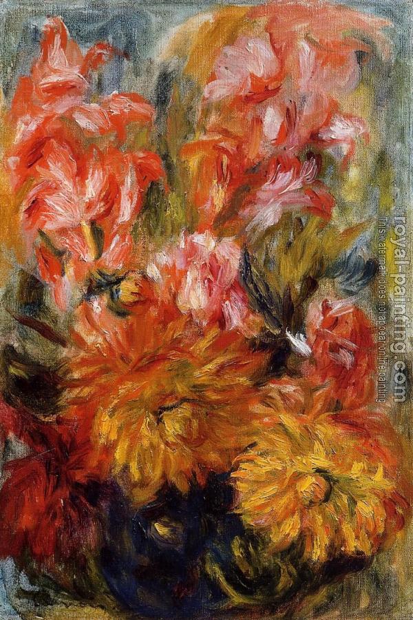 Pierre Auguste Renoir : Gladiolas in a Blue Vase Pierre Auguste Renoir : Gladiolas in a Blue Vase